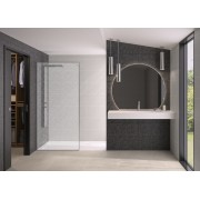 Paroi Solo Design+ cadrée 6mm 140 cm inox brossé tissage - KINEDO PA8244ITSGE 