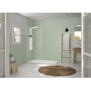 Paroi Solo Design 6mm 80 cm blanc grainé flûte - KINEDO PA8260BGFLTE 