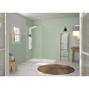 Paroi Solo Design 6mm 80 cm blanc grainé flûte - KINEDO PA8260BGFLTE 