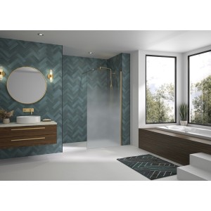 Paroi Solo Design 6mm 80 cm or brossé cosmos XL - KINEDO PA8260DCOXE 