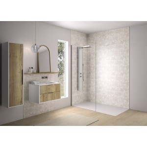 Paroi Solo Design 6mm 80 cm inox brossé transparent - KINEDO PA8260ITNE 