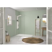 Paroi Solo Design 6mm 90 cm blanc grainé transparent - KINEDO PA8261BGTNE 