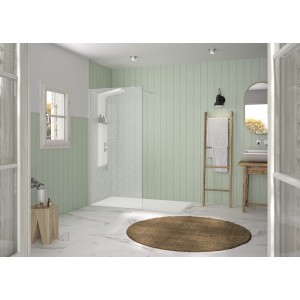 Paroi Solo Design 6mm 90 cm blanc grainé tissage - KINEDO PA8261BGTSGE 