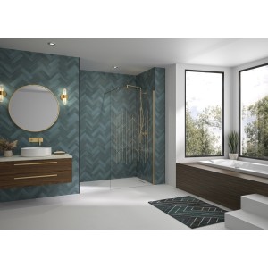 Paroi Solo Design 6mm 90 cm or brossé art déco - KINEDO PA8261DARTE 