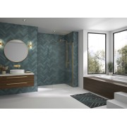 Paroi Solo Design 6mm 120 cm or brossé flûte - KINEDO PA8263DFLTE 