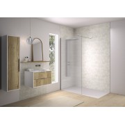 Paroi Solo Design 6mm 140 cm inox brossé flûte - KINEDO PA8264IFLTE 