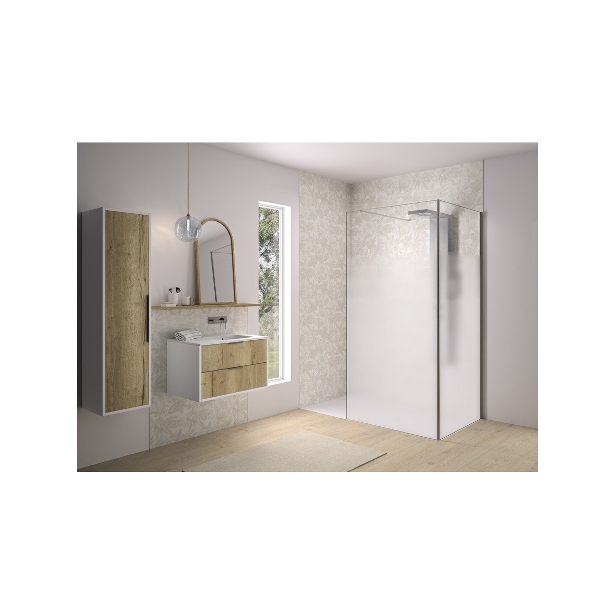 Renvoi d'angle Solo Design 70 cm inox brossé cosmos XL profilé à droite - KINEDO PA8280ICOXED 