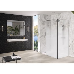Renvoi d'angle Solo Design 70 cm noir mat cosmos XL profilé à droite - KINEDO PA8280NMCOXED 