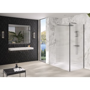 Renvoi d'angle Solo Design 70 cm noir mat flûte - KINEDO PA8280NMFLTE 