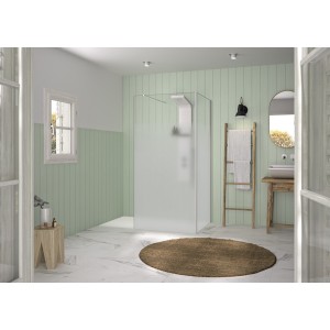 Renvoi d'angle Solo Design 80 cm blanc grainé cosmos XL profilé à droite - KINEDO PA8281BGCOXED 