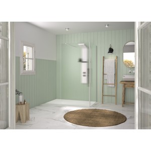 Renvoi d'angle Solo Design 80 cm blanc grainé flûte - KINEDO PA8281BGFLTE 