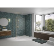 Renvoi d'angle Solo Design 90 cm or brossé transparent - KINEDO PA8282DTNE 