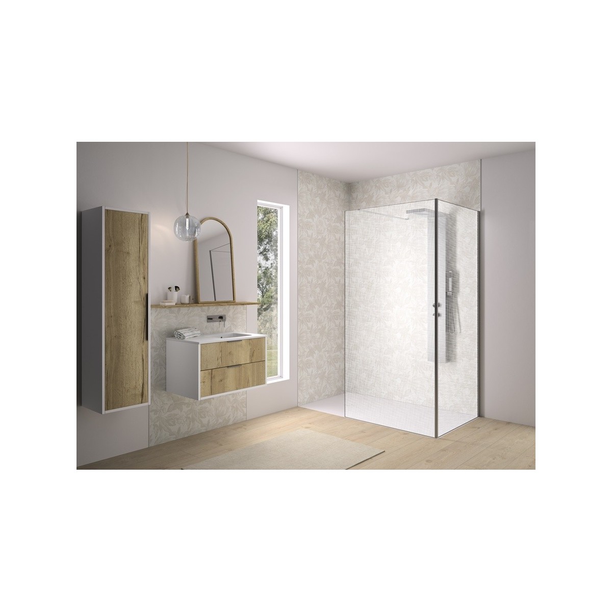 Renvoi d'angle Solo Design 90 cm inox brossé tissage - KINEDO PA8282ITSGE 