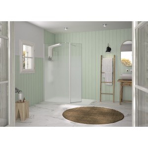 Volet pivotant 45cm pour Solo Design blanc grainé cosmos XL profilé à gauche - KINEDO PA8290BGCOXEG 