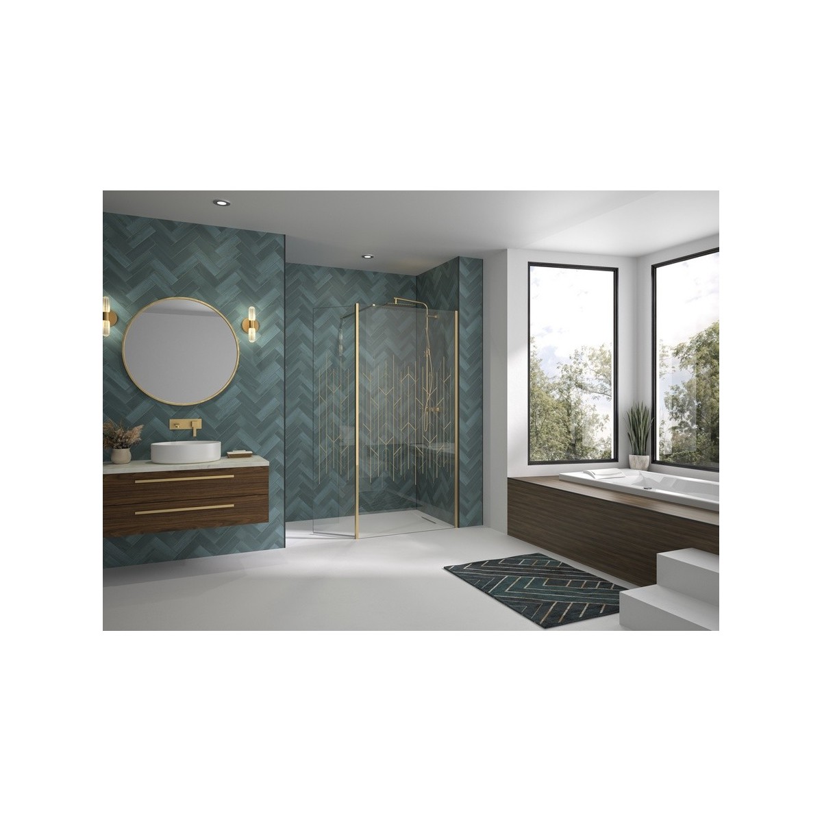 Volet pivotant 45cm pour Solo Design or brossé art déco - KINEDO PA8290DARTE 