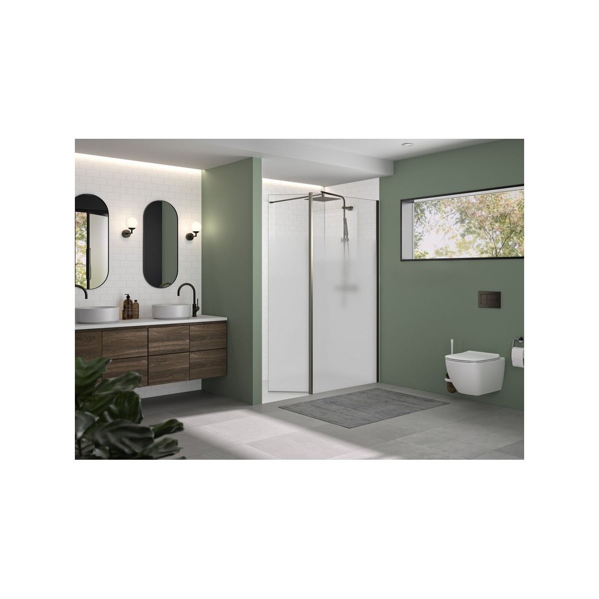 Volet pivotant 45cm pour Solo Design graphite brossé cosmos XL profilé à droite - KINEDO PA8290GCOXED 