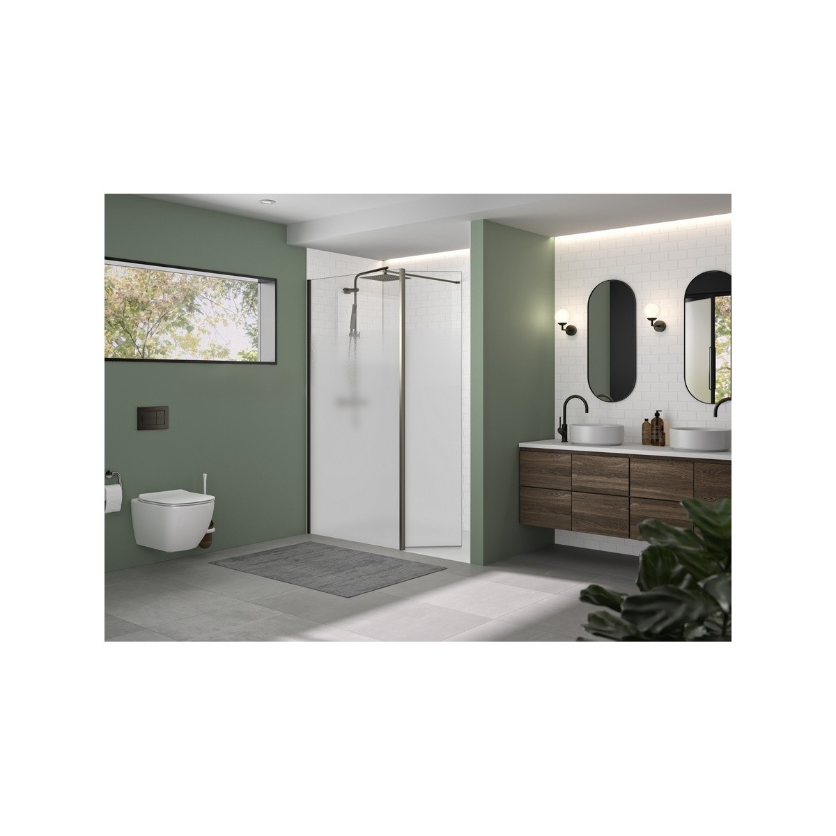 Volet pivotant 45cm pour Solo Design graphite brossé cosmos XL profilé à gauche - KINEDO PA8290GCOXEG 
