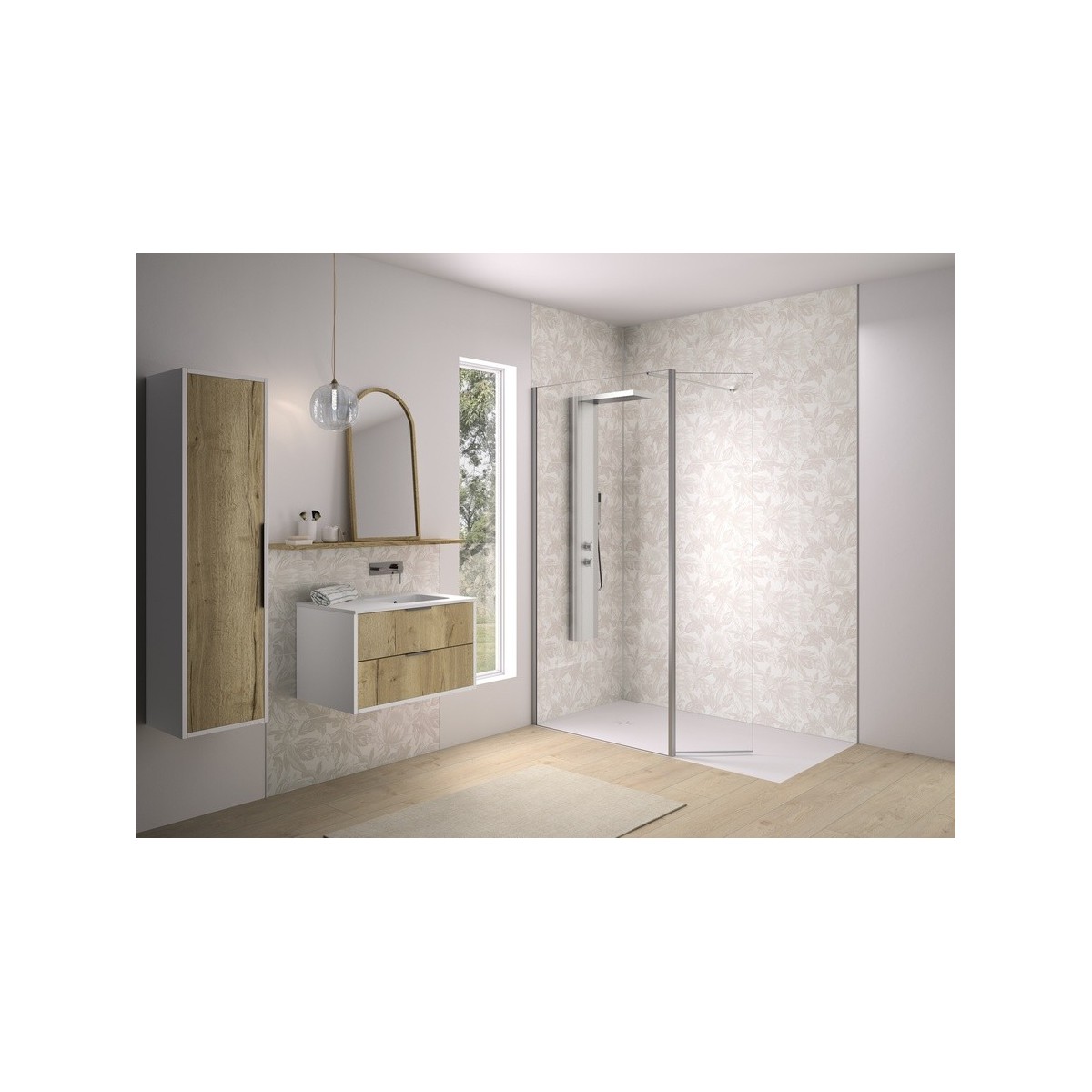 Volet pivotant 45cm pour Solo Design inox brossé transparent - KINEDO PA8290ITNE 