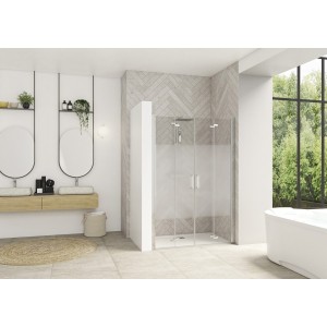 Paroi Smart Design S XXL sans seuil 110 chromé cosmos - KINEDO PA90100CCOE 