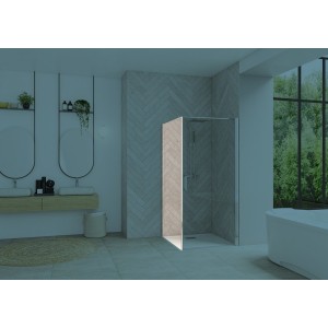 Paroi Smart Design Fixe sans seuil 140 cm chromé transparent - KINEDO PA90159CTNE 