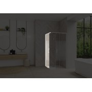 Paroi Smart Design AC ss seuil 100 blanc cosmos fixe à gauche - KINEDO PA90166BCOEG 