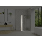 Paroi Smart Design AC ss seuil 110 chromé cosmos fixe à gauche - KINEDO PA90167CCOEG 