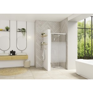 Paroi Smart Design S avec seuil 80 chromé cosmos - KINEDO PA90232CCOE 