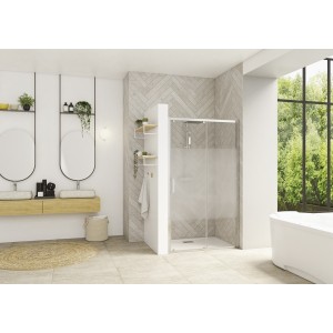 Paroi Smart Design C avec seuil 120 chromé cosmos - KINEDO PA90244CCOE 