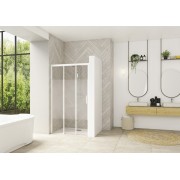 Paroi Smart Design 3V ss seuil 80 blanc cosmos fixe à gauche - KINEDO PA90260BCOEG 