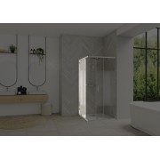 Paroi Smart Design AC avec seuil 80 chromé cosmos fixe à gauche - KINEDO PA90272CCOEG 
