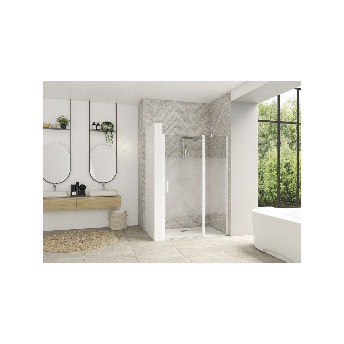 Paroi Smart Design P ss seuil 150 blanc cosmos - KINEDO PA9054BCOE 