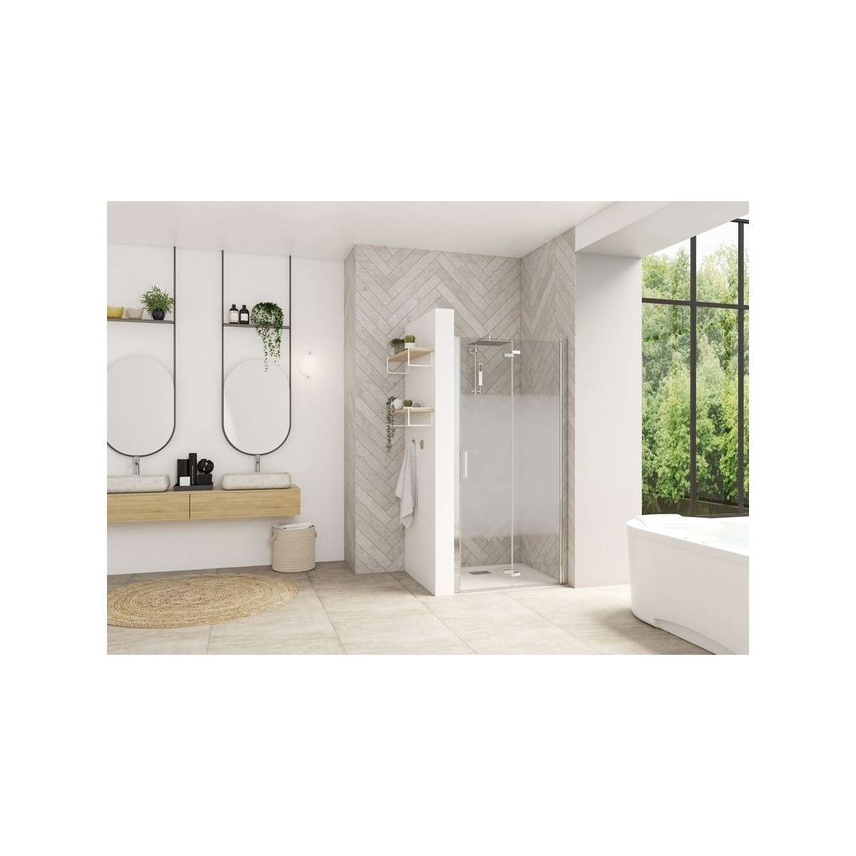 Paroi Smart Design S ss seuil 70 chromé cosmos - KINEDO PA9090CCOE 