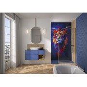 Paroi Solo Arkade 6mm 90 cm or brossé décor arche profilé à droite - KINEDO PA952DAKED 