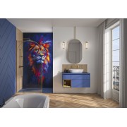 Paroi Solo Arkade 6mm 90 cm or brossé décor arche profilé à gauche - KINEDO PA952DAKEG 