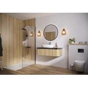 Paroi Solo Arkade 6mm 90 cm noir mat décor arche profilé à droite - KINEDO PA952NMAKED 