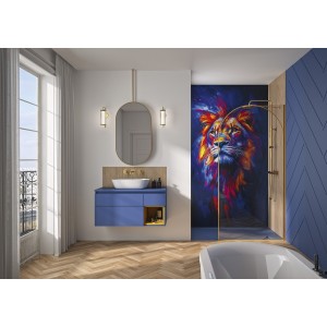 Paroi Solo Arkade 6mm 140 cm or brossé décor arche profilé à droite - KINEDO PA955DAKED 