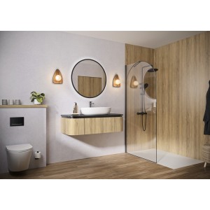 Paroi Solo Arkade 6mm 140 cm noir mat décor arche profilé à gauche - KINEDO PA955NMAKEG 
