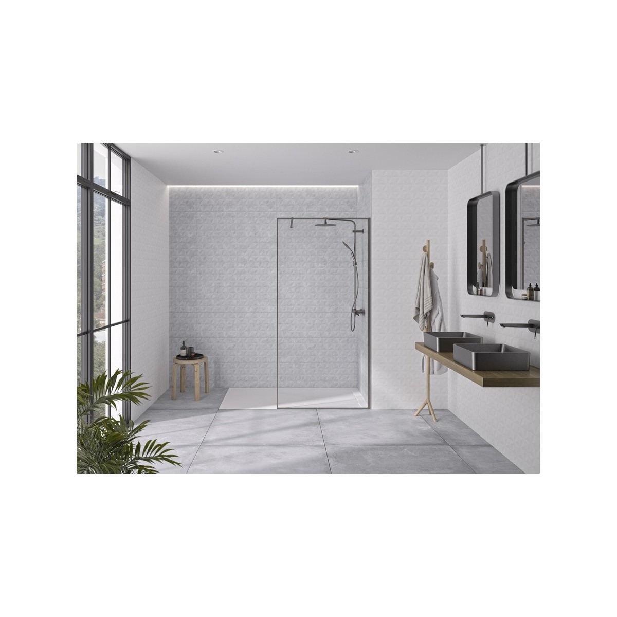 Panneau mural Kinewall Design 3 mm 150x250 faïence 3D ciment - KINEDO PM1083 