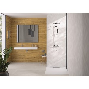 Panneau mural Kinewall Design 3 mm 100x202 zellige blanc chevrons - KINEDO PM572 