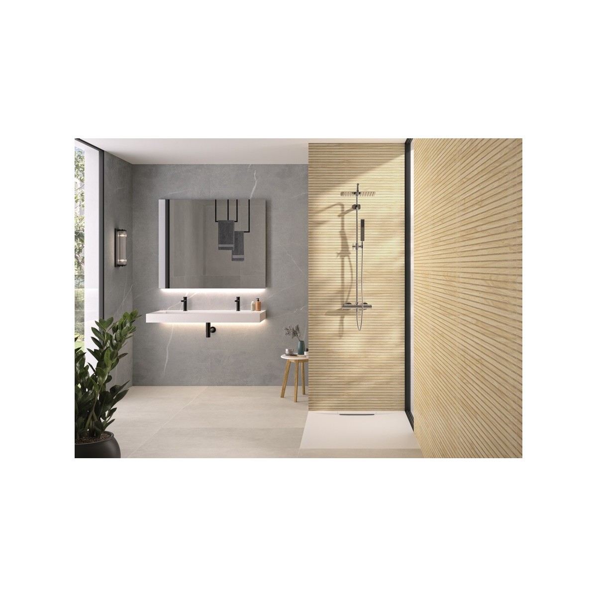 Panneau mural Kinewall Design 3 mm 100x202 marbre gris galet - KINEDO PM575 