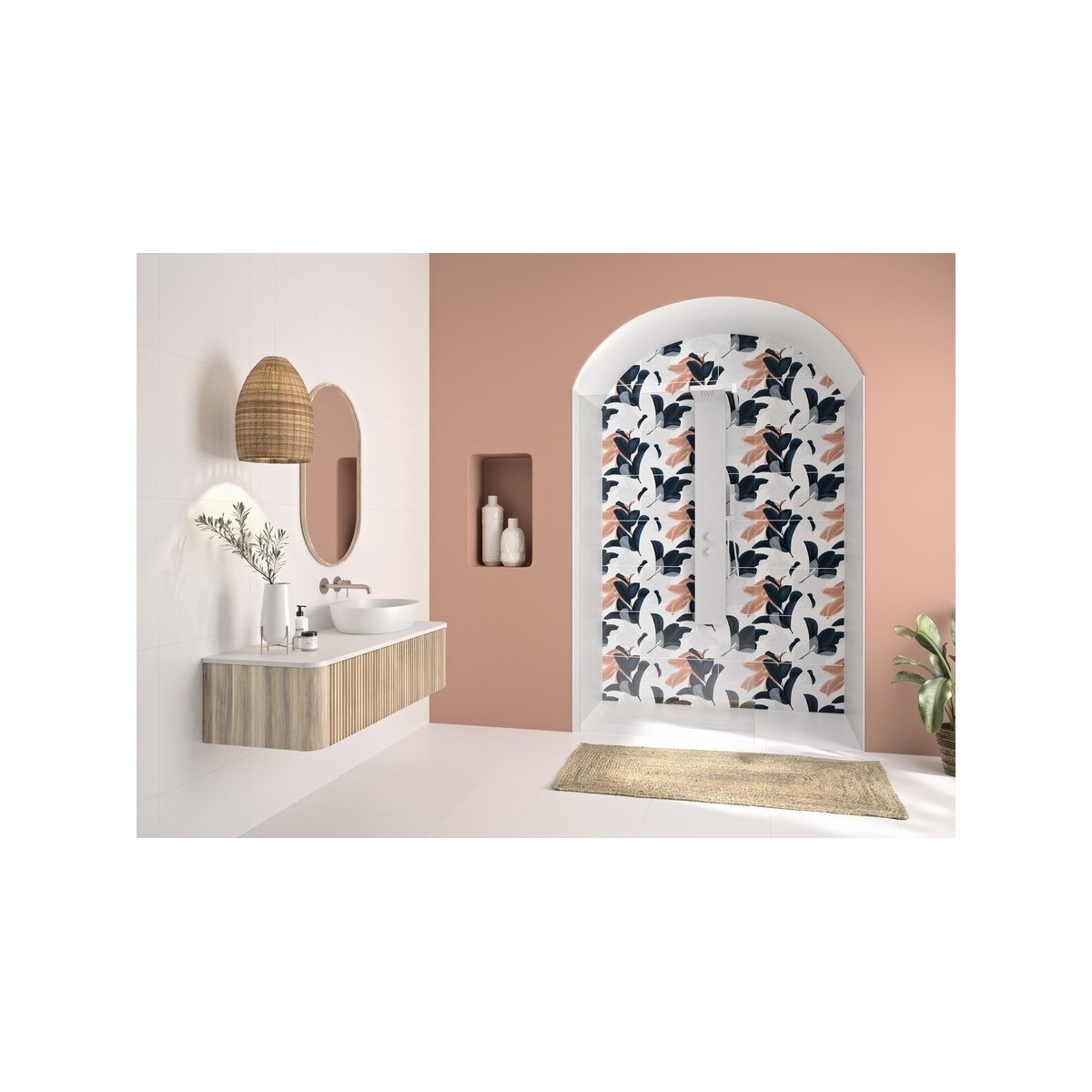 Panneau mural Kinewall Design 3 mm 125x202 faïence guava - KINEDO PM768 