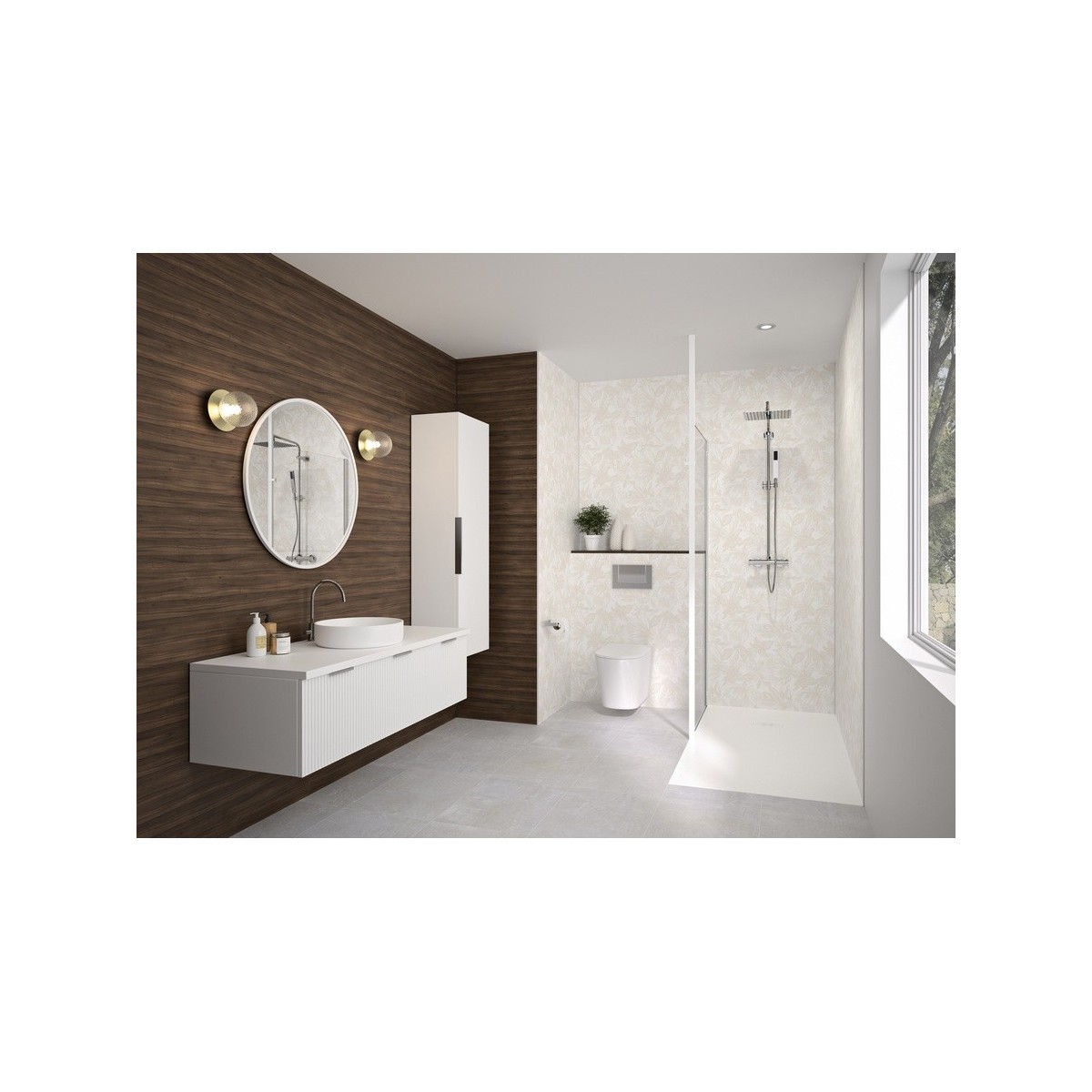 Panneau mural Kinewall Design 3 mm 125x202 faïence tropical - KINEDO PM769 