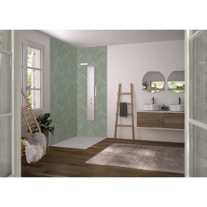 Panneau mural Kinewall Design 3 mm 125x202 zellige sauge chevrons - KINEDO PM774 