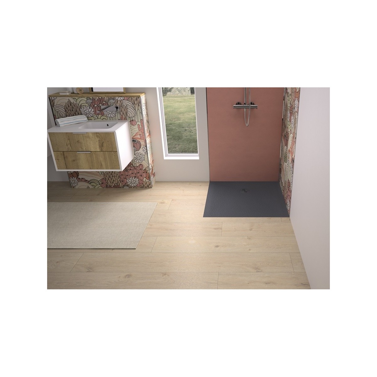 Receveur Kinemoon Evo 90x90 gris anthracite - KINEDO RD1621A 