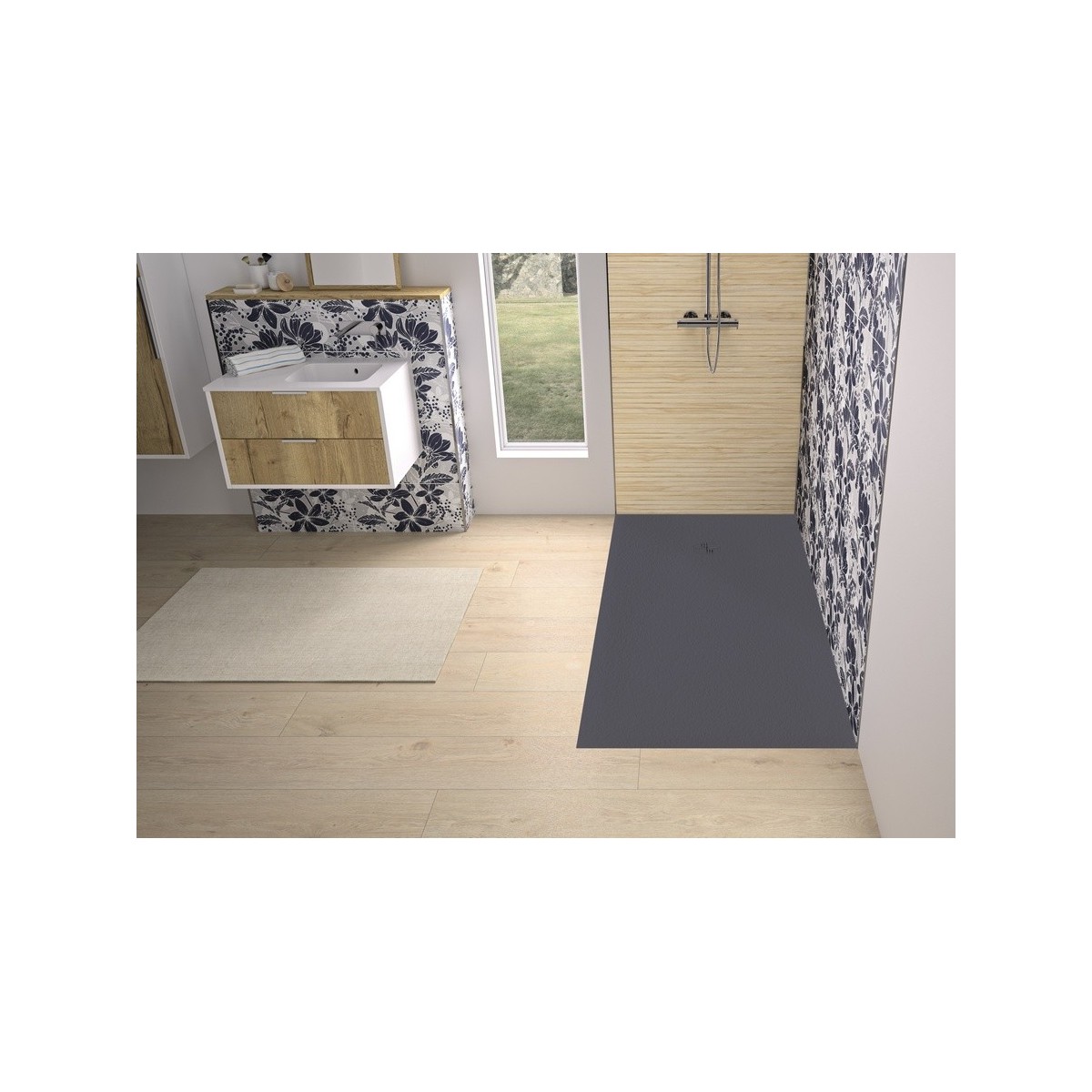 Receveur Kinemoon Evo 160x80 gris anthracite - KINEDO RD1631A 
