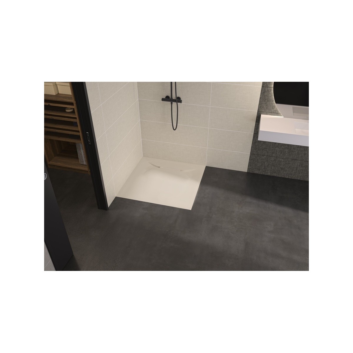 Receveur découpable Kinediva en Biolex extra plat 3,5cm PN12 Beige 90X90 - KINEDO RD180BE 