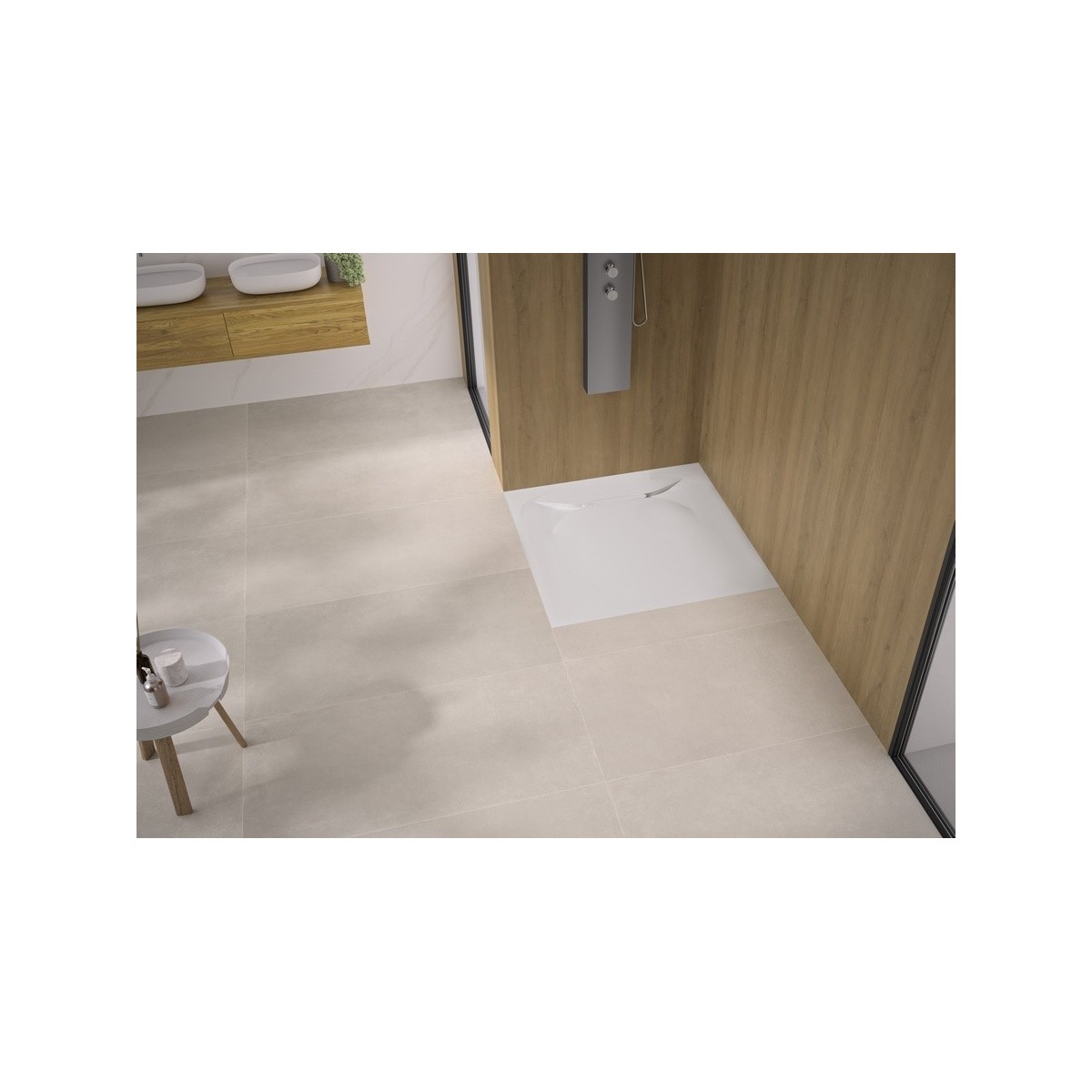 Receveur découpable Kinediva en Biolex extra plat 3,5cm PN18 blanc 100X100 - KINEDO RD181 