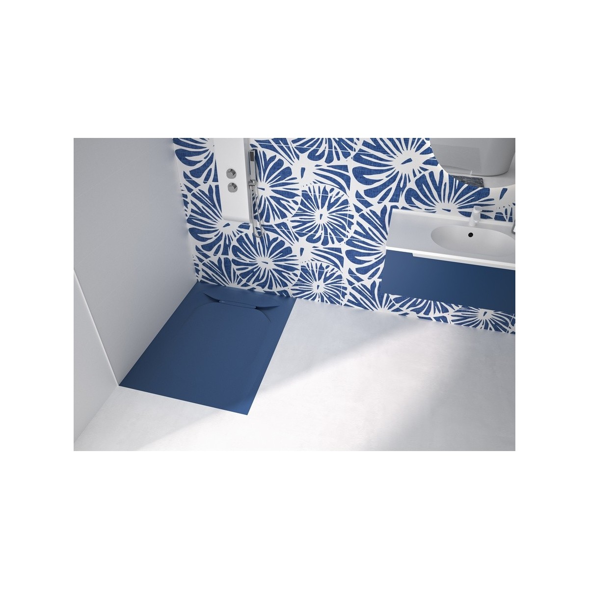 Receveur découpable Kinediva en Biolex extra plat 3,5cm PN12 Bleu marine 100X90 - KINEDO RD183M 