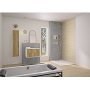 Integra Premium 100X250 décor marbre gris galet profilé argent brillant - KINEDO IN1-101-A-R2-NI5 
