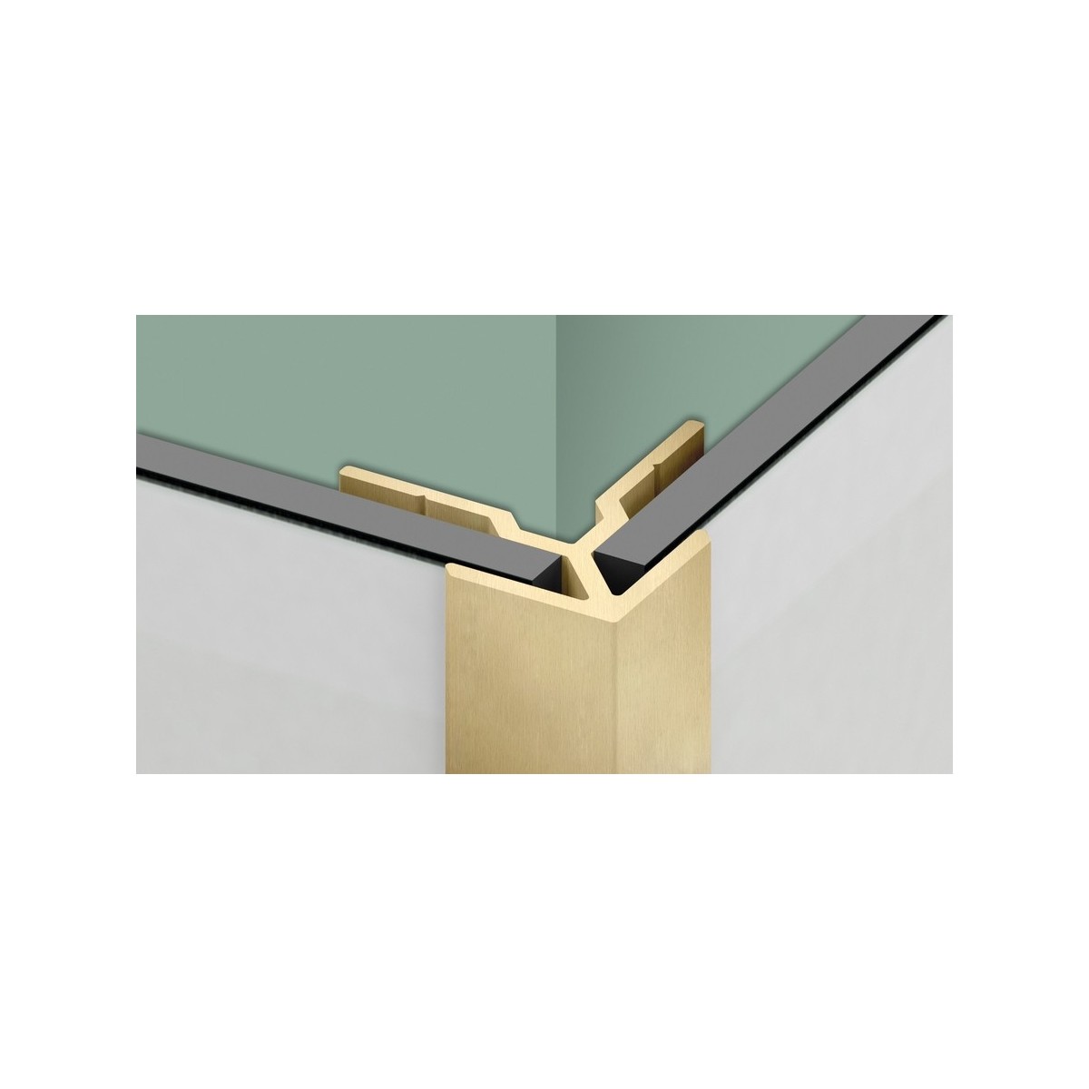 Profilé en L or brossé montage en angle sortant Kinewall Design 202 cm - KINEDO KINWALL202LSD 